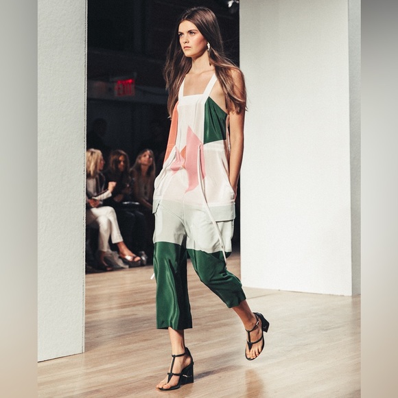 TIBI Colorblock Silk Romper Size: M | US 8 - Picture 2 of 7